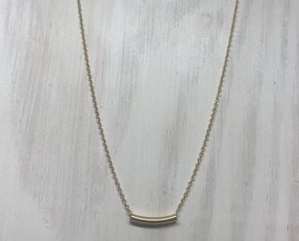  Delicate Gold Tube Layering Necklace at The Sleek Kitty