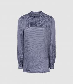 Della Burnout Snake Blouse at Reiss