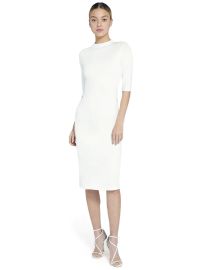 Delora Fitted Mock Neck Midi Dress In Off White  Alice And Olivia at Alice + Olivia