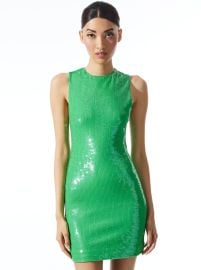 Delora Sleeveless Sequin Dress In Garden Green  Alice And Olivia at Alice + Olivia