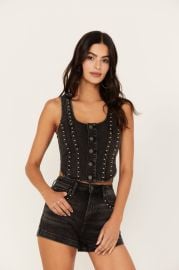 Delrose Drive Studded Denim Vest at Idyllwind