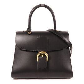 Delvaux GHW Brillant MM 2 Way Shoulder Bag Calfskin Leather Black eBay at eBay