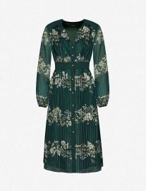 Delyla Meadow Sweep floral chiffon midi dress at Selfridges