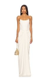 Deme By Gabriella Pearl Gown In Off White at Revolve