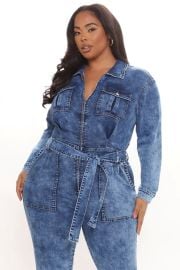 Demetria Denim Jumpsuit - Dark Wash Fashion Nova Jumpsuits Fashion Nova at Fashion Nova