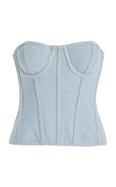 Denim Bustier Top By Sergio Hudson Moda Operandi at Moda Operandi