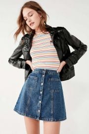 Denim Button-Front Skirt by Urban Outfitters at Urban Outfitters