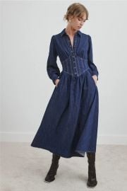 Denim Corseting Midi Dress by Derek Lam 10 Crosby x RTR Rent the Runway at Rent the Runway