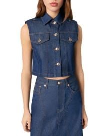 Denim Cropped Vest at Bloomingdales