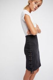 Denim Lace-Up Skirt by Free People at Free People