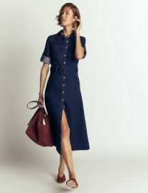 Denim Midi Shirt Dress-Indigo at Boden