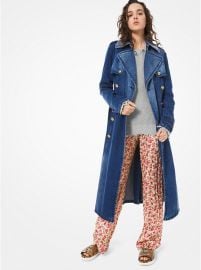 Denim Military Trench Coat at Michael Kors