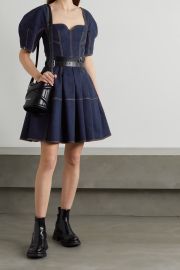 Denim Mini Dress by Alexander McQueen  at Net A Porter