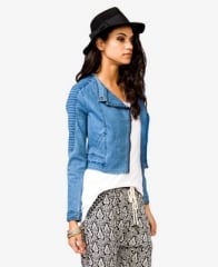 Denim Moto Jacket at Forever 21