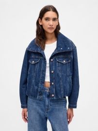 Denim Oversized Cocoon Jacket at GAP