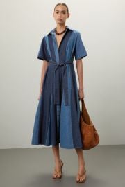 Denim Patchwork Midi Dress by Prabal Gurung Collective Rent the Runway at Rent the Runway