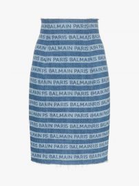 Denim Stripe Logo Pencil Skirt at Browns