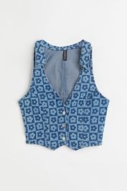 Denim Suit Vest - Denim bluefloral - Ladies HampM US at H&M