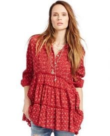 Denim Supply Ralph Lauren Floral Gauze Tiered Tunic at Macys