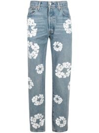 Denim Tears x Levi s Cotton Wreath print straight leg jeans at Farfetch