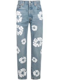 Denim Tears x Levix27s Cotton Wreath-print straight-leg Jeans - at Farfetch