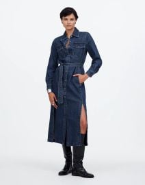 Denim Tie-Waist Midi Shirtdress in Avenida Wash at Madewell