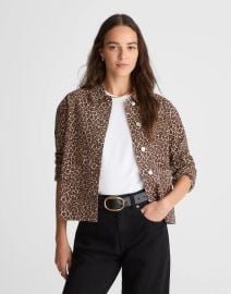 Denim Trapeze Jacket in Leopard at Madewell