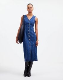 Denim V-Neck Midi Dress at Madewell