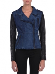 Denim and Leather Jacket by Blank NYC at Designs by Stephene