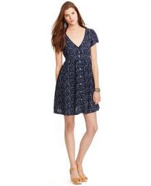 Denim and Supply Ralph Lauren Floral-Print Button-Front Dress in Blue at Macys