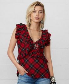 Denim and Supply Ralph Lauren Plaid Ruffled Top at Macys