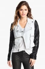 Denim and faux leather jacket by Steve Madden at Nordstrom