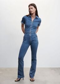 Denim jumpsuit with zipper - Women Mango USA at Mango