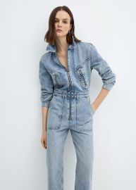 Denim jumpsuit with zipper - Women Mango USA at Mango