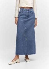 Denim long skirt - Women Mango USA at Mango