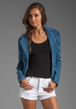 Denim moto jacket by CAMEO at Revolve