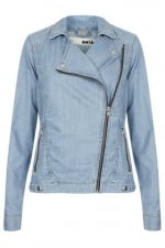 Denim moto jacket from Topshop at Topshop