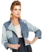 Denim patchwork jacket at Macys at Macys