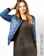 Denim quilted jacket in Plus Size at Asos