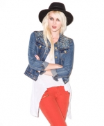 Denim studded jacket from Forever 21 at Forever 21