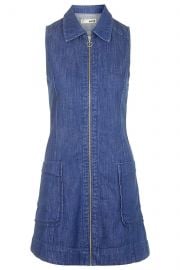 Denim zip front dress at Topshop