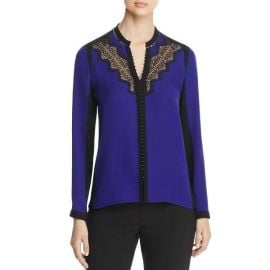 Denise Lace Trim Blouse by Elie Tahari at Bloomingdales