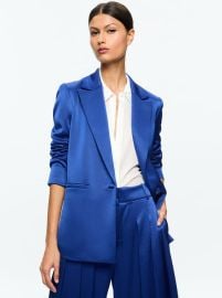 Denny Cuffed Sleeve Blazer In Royal Alice Olivia at Alice + Olivia