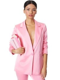 Denny Notch Collar Boyfriend Blazer In Primrose Alice And Olivia at Alice + Olivia