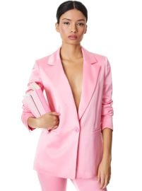 Denny Notch Collar Boyfriend Blazer In Primrose Alice And Olivia at Alice + Olivia