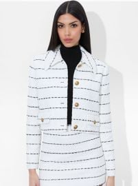 Denyson Boxy Jacket In Off Whiteblack Alice Olivia at Alice + Olivia