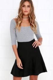 Depth of Field Black Skater Skirt at Lulus