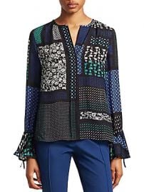 Derek Lam - Floral Patchwork-Print Silk Blouse at Saks Off 5th