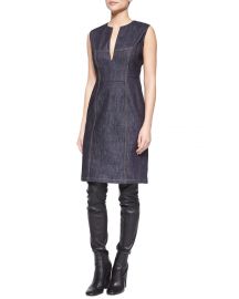 Derek Lam  Denim Split-Neck Sheath Dress at Bergdorf Goodman