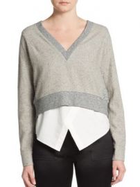 Derek Lam 10 Crosby - Dual-Tone Cropped Sweater at Saks Off 5th